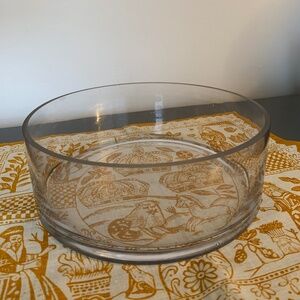 Large Clear Glass Serving Bowl | Modern Minimalist Decor